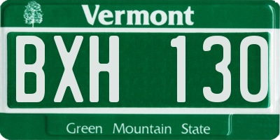 VT license plate BXH130
