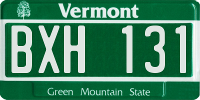 VT license plate BXH131