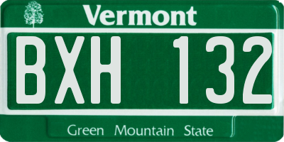 VT license plate BXH132