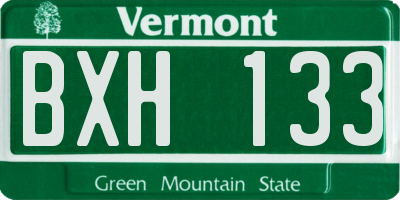 VT license plate BXH133