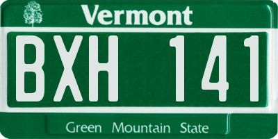 VT license plate BXH141