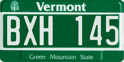 VT license plate BXH145