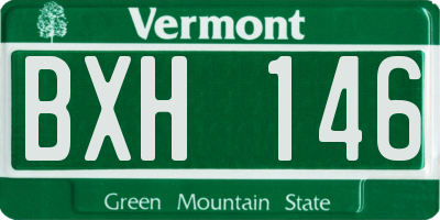 VT license plate BXH146