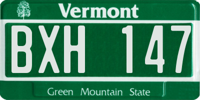 VT license plate BXH147