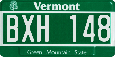 VT license plate BXH148