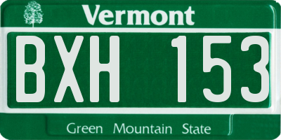 VT license plate BXH153