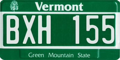 VT license plate BXH155