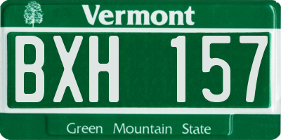 VT license plate BXH157