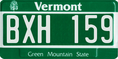 VT license plate BXH159