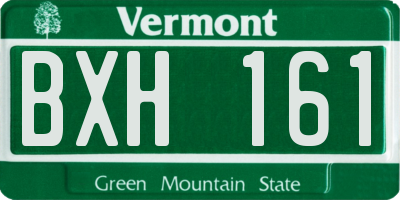 VT license plate BXH161