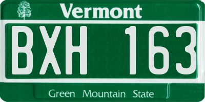 VT license plate BXH163
