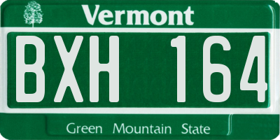 VT license plate BXH164