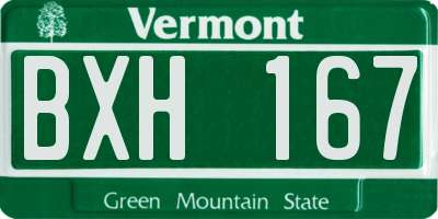 VT license plate BXH167