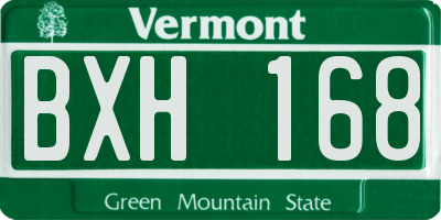 VT license plate BXH168