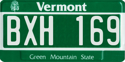 VT license plate BXH169