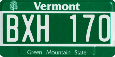 VT license plate BXH170