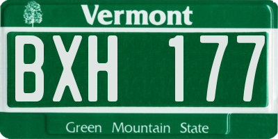 VT license plate BXH177