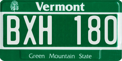 VT license plate BXH180