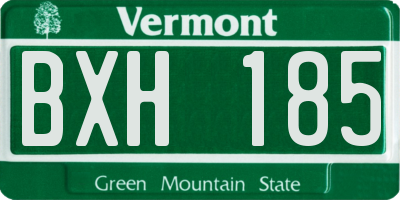 VT license plate BXH185