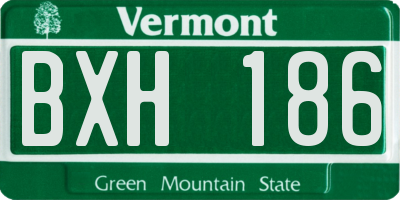 VT license plate BXH186