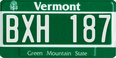 VT license plate BXH187
