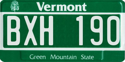 VT license plate BXH190