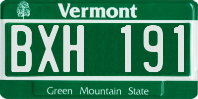 VT license plate BXH191