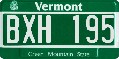 VT license plate BXH195