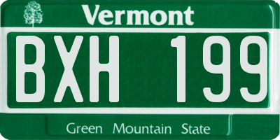 VT license plate BXH199