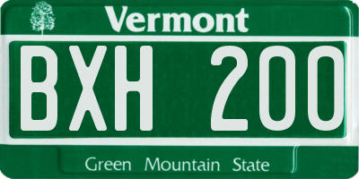 VT license plate BXH200
