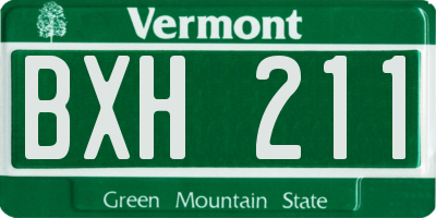 VT license plate BXH211