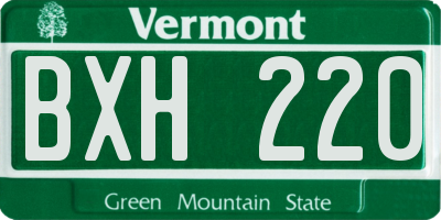 VT license plate BXH220