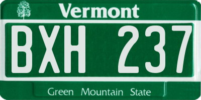 VT license plate BXH237