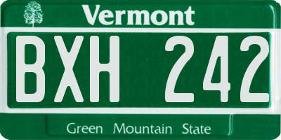 VT license plate BXH242