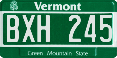 VT license plate BXH245