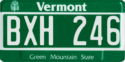VT license plate BXH246