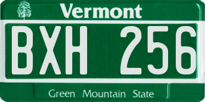 VT license plate BXH256