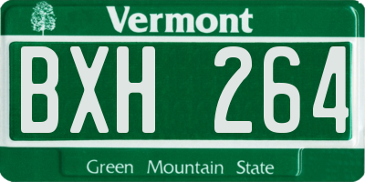 VT license plate BXH264