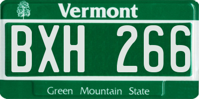 VT license plate BXH266