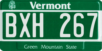 VT license plate BXH267