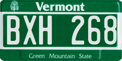 VT license plate BXH268