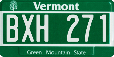 VT license plate BXH271