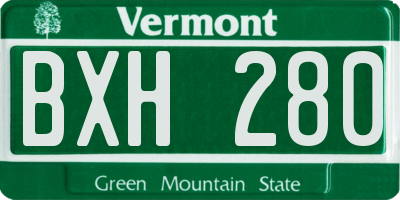 VT license plate BXH280