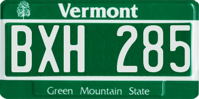 VT license plate BXH285