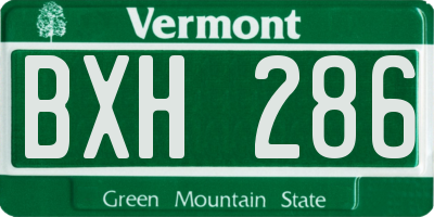 VT license plate BXH286
