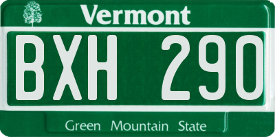 VT license plate BXH290