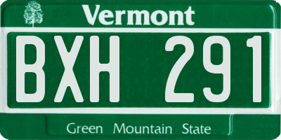 VT license plate BXH291