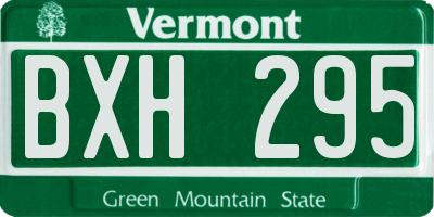 VT license plate BXH295