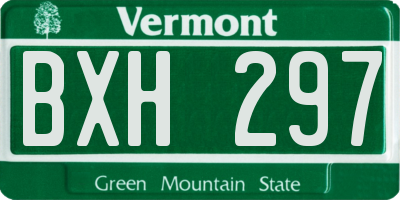 VT license plate BXH297