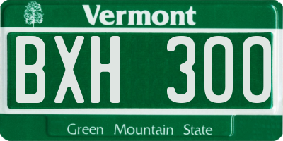 VT license plate BXH300